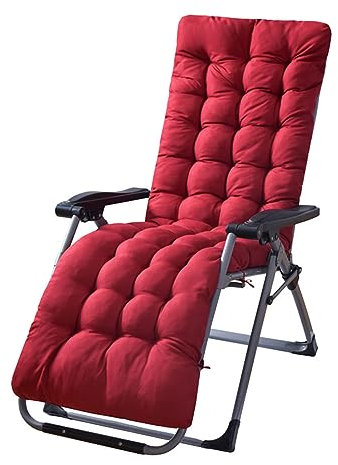 JTBDWOSK Liegestuhl Auflage, Dicke Lange Gartenliegen-Auflage Sofapolster Relaxliegenauflage für draußen, Terrasse, Sonnenliege, Bank, Liegestuhl, Kissen,Rot,1 Stück (1er Pack)