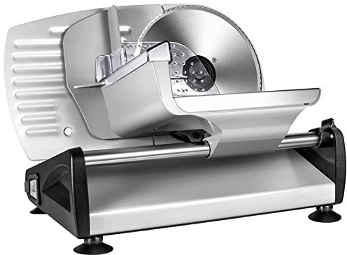 Meat Slicer, 200W Electric Deli Food Slicer with Removable 7.5'' Stainless Steel Blades, 0mm-15mm Adjustable Thickness Food Slicer Machine, Kid Lock Protection