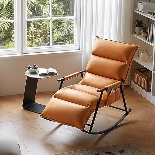 Sonnenliegen mit Aufbewahrungstasche,Schaukelstuhl gepolstert mit Armlehnen,modern Relaxliege Liegestuhl,camping schaukelstuhl,Geeignet for Schlafzimmer, Wohnzimmer, Flur, Garten, Terrasse. ( Color :