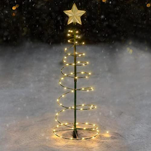 Miokycl LED-Weihnachtsbaum-Lichter, Weihnachtsbaum-Spiral-Lichterkette, Weihnachtsdekoration für Garten und Rasen (Warm Light)