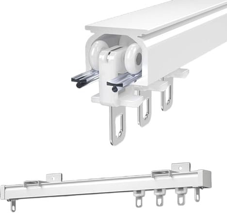 Deckenvorhangschiene, Schwerlast-Vorhang-Schienen-System, Aluminium-Legierung Deckenschiene Für Vorhänge, Krankenhaus-Deckenschiene Für Vorhänge, Bettvorhänge Raumtrennung ( Color : White , Size : 5m/