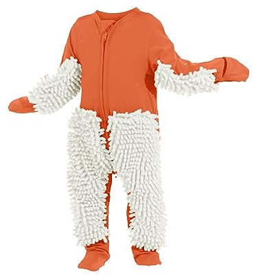 DUHGBNE Mop gatear Romper Bebé Recién Nacido Sólido Niña Bebé Jumphat Niñas Medias Traje de Casa Niños Animales, C-naranja., 6-12 Meses