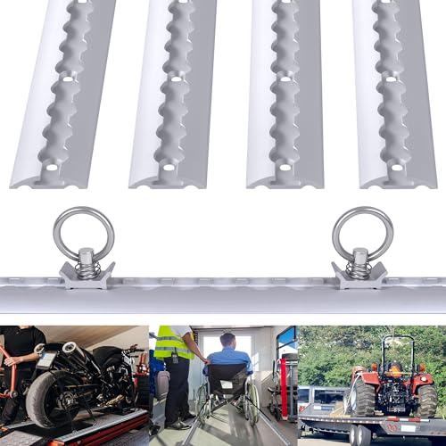 CEEDIR 4 x 1m Airlineschiene Set M6 Bohrungen Aluschiene Kederschiene Set Schraubfitting Airlineschiene Ladungssicherung für LKWs mit 10 Zurrösen