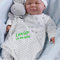 BotoBaby® - Schmusetuch mit Namen und Geburtsdatum - Kuscheltuch - (Baumwolle - Hase - Beige)