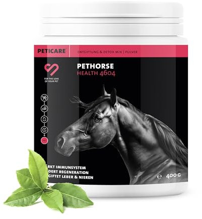 Peticare Polvere Detox per Cavalli | Supporta Fegato & Reni, Funzione Intestinale | Disintossicazione Naturale per Cavalli & Pony | Ingredienti Vegetali, MSM & Vitamina B6 | petHorse Health 4604