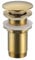 Balneo Messing Waschbecken Stöpsel Universal - Pop Up Ventil Waschbecken 66 mm x G1 1/4 - Waschbeckenstöpsel Pop Up - Spülbecken Stopfen ohne Überlauf - 4 Dichtungen, klick C - Gold