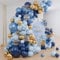 Luftballons Girlande Geburtstag Blau Gold - 104 Stück Konfetti Ballons für Geburtstagsdeko, Babyparty Deko Junge, Abschluss Deko, Weltraum Motto Party