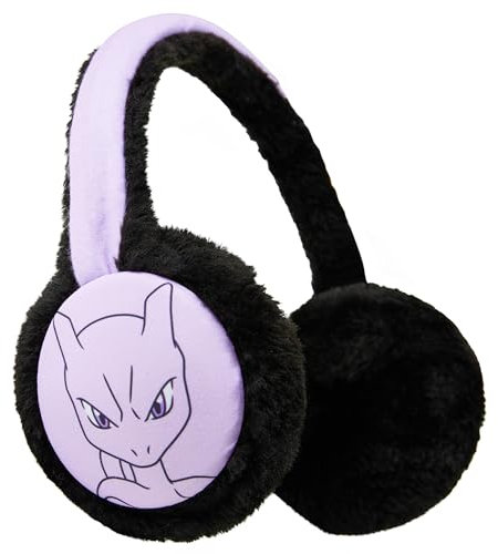 Pokemon Ohrenwärmer Kinder, Kuschelige Plüsch Ohrenschützer für Jungen & Mädchen (Mehrfarbig Mewtwo)