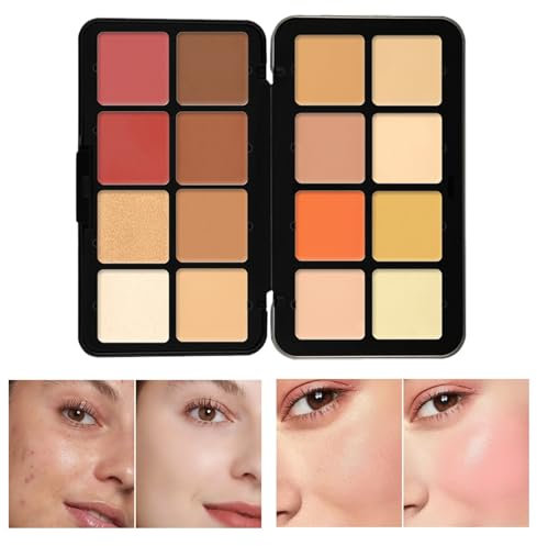 Carla's Secret Concealer Palette, 16 Color Cream Makeup Palette, 16 Colors Makeup Concealer Palette, Long-Wearing Full Coverage Makeup,Color Correcting Concealer Foundation Palette