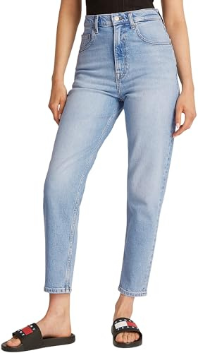 Tommy Jeans Damen Jeans Hose Mom Jean High Waist, Blau (Denim Light), 28W/29L