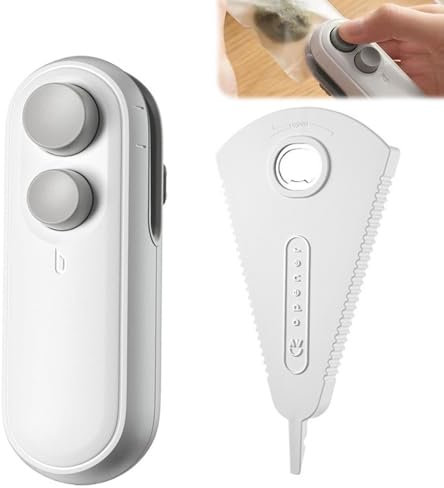 XEERUN Mini Beutelverschließer für Snacks, 2 in 1 Bag Sealer mit Cutter Versiegelungsmaschine, USB wiederaufladbar Tütenverschweißer für Plastiktüten Beutel Spänesäcke Lebensmittellagerung Snack