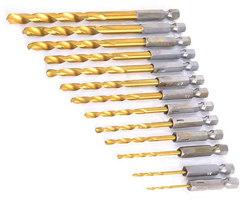 Hex Shank High Speed Steel Drill Bit Set 13pcs 1.5-6.5mm for Wood Plastic Metal, Making Drilling Easy and Effortless, Suitable for Various Materials with High Drilling Efficiency