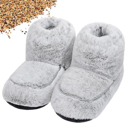 Cozypower Mikrowellengeeignete Hausschuhe für Damen und Herren, beheizbare Stiefeletten, wärmende Hausschuhe, beheizbare Wellness-Stiefel mit feuchter Wärmetherapie, bequeme Füße, warm für