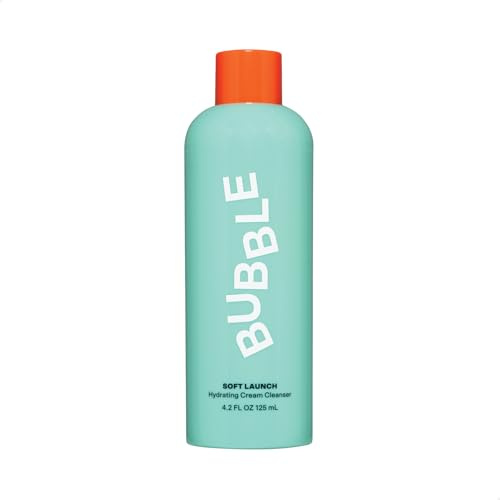 Bubble Skincare Soft Launch Hydrating Cream Cleanser, 4.2 fl oz | Foaming Face Wash with Avocado Oil, Hydrating Facial Cleanser for Dry Skin, Soothes & Nourishes Without Stripping