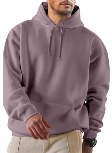 JMIERR Herren Fleece gefüttert Hoodie mit Taschen Warm Pullovers S-5XL | Gemütlicher Pullover mit Fleece-Futter, verstellbare Schnürhaube, Kängurutasche, regelmäßige Passform, Maschinenwasche