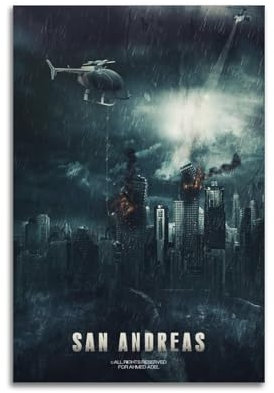 oksdjhrnn San Andreas Poster, dekoratives Leinwandposter, Wandkunst, Dekor, Wohnen, moderne Familienschlafzimmer-Dekoration, Poster, 20 x 30 cm, ungerahmter Stil