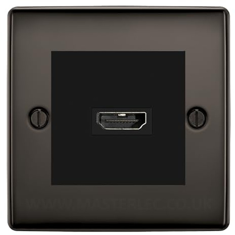BG Nexus Black Nickel 1 Gang HDMI Socket Black Insert