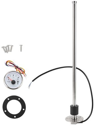 A ABSOPRO 425mm Fuel Sending Unit and Gauge Kit 16.7 Boat Fuel Tank Sending Unit Fuel Water Level Sensor and Fuel Gauge for Boat Car Truck RV
