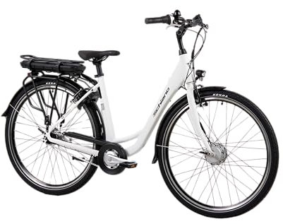 F.lli Schiano E-Moon, E Bike für die Stadt 28 Zoll, 36V 14.5Ah Abnehmbarer Akku, Motor 250W 40Nm, Shimano Nexus 7-Gang City Ebike für Herren/Damen, Weiß