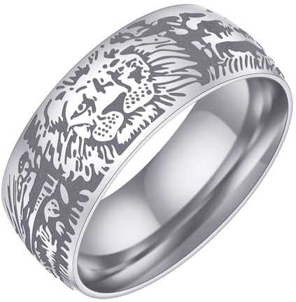 IOETSEUT Damen Schmuck Ring Breiter Ring Löwe Afrika Der König der Löwen Ring Party Geschenke Schmuck für Männer und Frauen