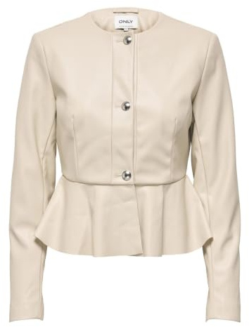 ONLY Onlverona Faux Leather Peplum Jacket Otw Onlverona - Giacca in Finta Pelle Peplum Otw Donna (Pacco da 1)