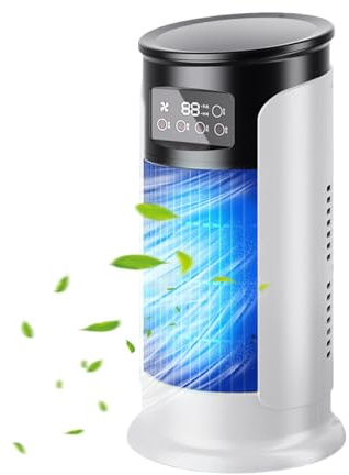 Ventilateur AC - Ventilateur de climatisation portable USB - Régulation de la vitesse - Minuterie USB - Silencieux - Pour chambre à coucher, bureau, camping