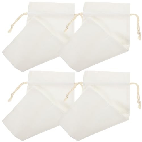 WRITWAA 4pcs Linen Wine Bottle Bags Reusable Drawstring Wine Bags for Party Packaging Sublimation Blank Design