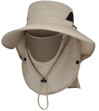 WUFKOP Sombrero para el Sol con Protector de Cuello, UPF 50+ y Plegable, Unisex para Hombre y Mujer, Ideal para Pesca, Senderismo y Camping