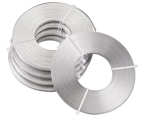5 rotoli di filo di alluminio piatto da 5 mm for la creazione di gioielli - Artigianato fai-da-te for collane