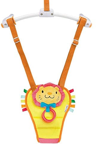 Munchkin Bounce & Play Saltatore per bebé da montare sulla cornice della porta, Altalena regolabile da porta per bambini, Seduta imbottita con anelli per dentizione e naso sonoro