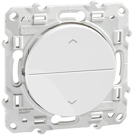 Schneider Electric - Odace, poussoir Blanc, 2 boutons montée/descente pour volets-roulants - S520207