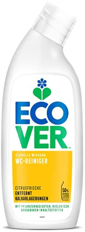Ecover Toilettenreiniger, entfernt Kalkablagerungen und Verschmutzungen, kraftvoller Citrusduft für hygienische Sauberkeit, 1 Pack