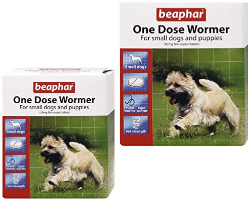 (2 Pack) Beaphar - One Dose Wormer for Small Dogs & Puppies 3 Tabs
