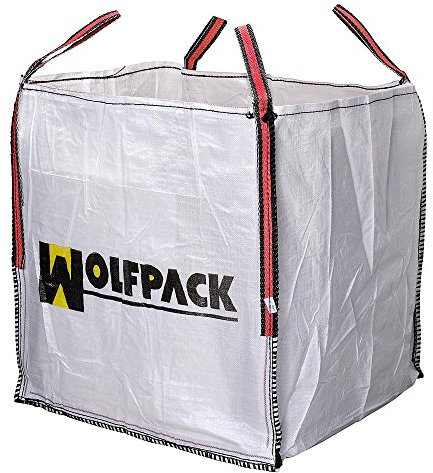 WOLFPACK LINEA PROFESIONAL - Saco Obra Big Bag Rafia 90x90x90cm. Carga máxima seg. 1.000Kg.