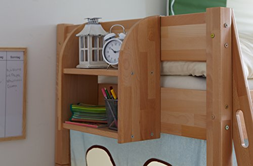 TiCAA Einhängeregal Hochbett und Etagenbett Buche mit geölter Oberfläche