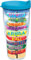 Tervis Tropical Destination Signs Gobelet avec enveloppe et couvercle turquoise, en plastique, 24 onces, transparent