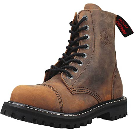 Angry Itch - 08-Loch Stiefel - Vintage Leder Braun