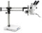 KERN Optics Stereomikroskop-Set mit Grobtriebsknopf Einstellbares Drehmoment der Handräder, Kugelgelagerter Doppelteleskoparm mit Platte, Trinokular Tubus, 0.7x - 4.5x Objektiv, 4.5W-LED-Ringlicht