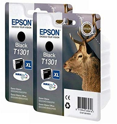 Epson T1301 Ink Cartridge - Black (Pack of 2)