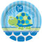 Assiettes en Carton de 18 cm 1er Anniversaire Tortue Bleue, Paquet de 8