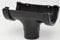 POLYPIPE RR105 Black Running Outlet for 112mm Half Round guttering System 68mm Outlet Downpipe
