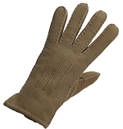 Reissner Lammfelle warme Merino Lammfell Handschuhe für Damen und Herren HDS-FINGER1 in beige, braun und schwarz