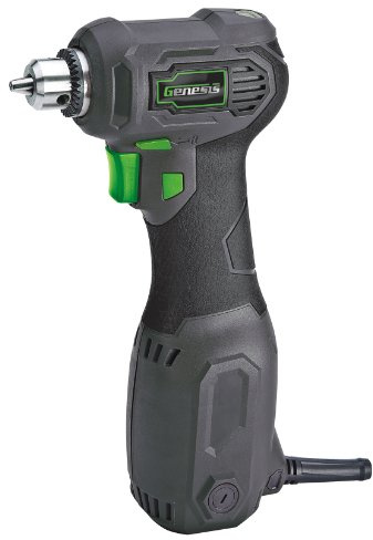 Genesis GCQD38A 3.5 Amp 3/8 Variable Speed Close-Quarter Drill with Non-Slip Grip