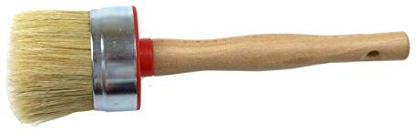 Round Paint Brush Ø 55 mm | Paint Brush with Natural & Synthetic Bristle Blend | Furniture Paintbrush for Chalk Paint, Wax, Varnish, and Oil | Wax Brushes for Furniture | Ergonomic Wooden Handle