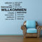HERZLICH WILLKOMMEN Wandtattoo Sticker Aufkleber Wandaufkleber wiederablösbar (100cm (B) x 70cm (H), Schwarz)