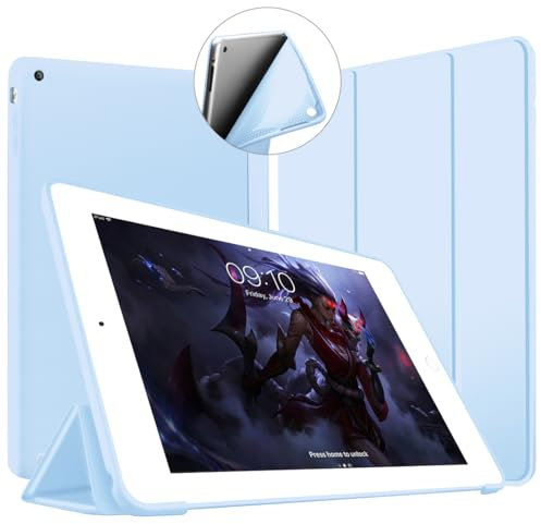 VAGHVEO Funda para iPad 2/3 / 4, Ultra Slim Protectora Silicona Smart Cover [Auto-Sueño/Estela] Cubierta Trasera de Silicona Suave TPU Case para Apple iPad 2, iPad 3, iPad 4 Tableta, Azul