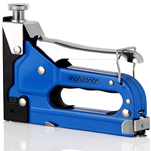 Monzana Grapadora Manual 2en1 Incl.1000 Grapas + 500 Clavos Pistola de Grapas Presion y Fuerza Ajustables
