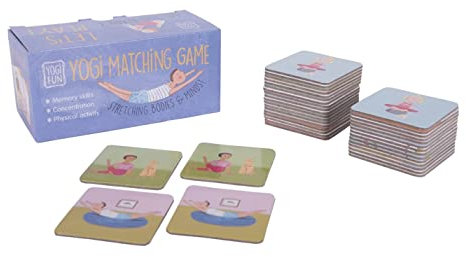 Ludilo-Memo Yogi für Kinder, Spielen, Familienspiele, Yoga-Spiel für Kinder, Blau, YF-003