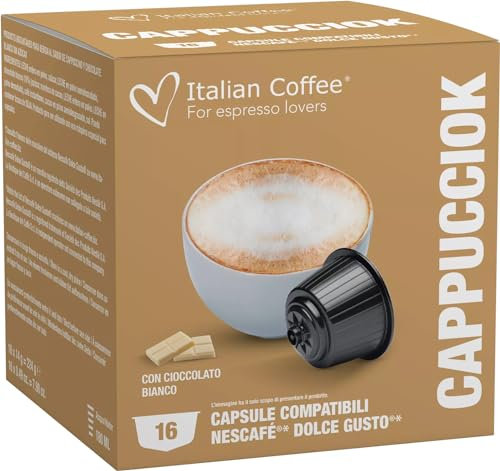 Italian Coffee Dolce Gusto Capuchino Con Chocolate Blanco, Capsulas Compatibles, 64 Unidades