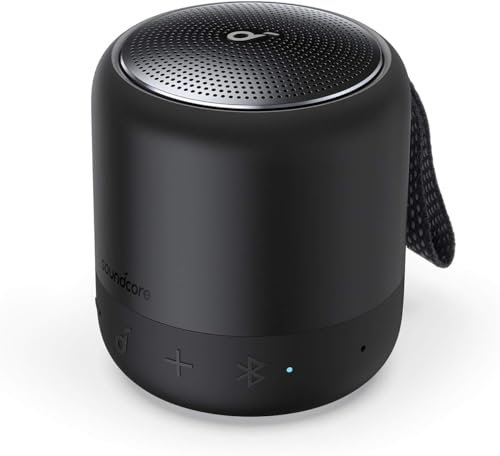 soundcore Anker Mini 3, Bluetooth-Lautsprecher mit BassUp und PartyCast Technologie, USB-C, Wasserschutz IPX7, Individueller EQ (Generalüberholt)